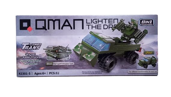 Конструктор 42301 Qman "Військовий транспорт", від 73дет до 90дет., Ціна за 1 конструктор, в коробці (6903317464586) Радар, Вантажівка 2в1 Вид 5