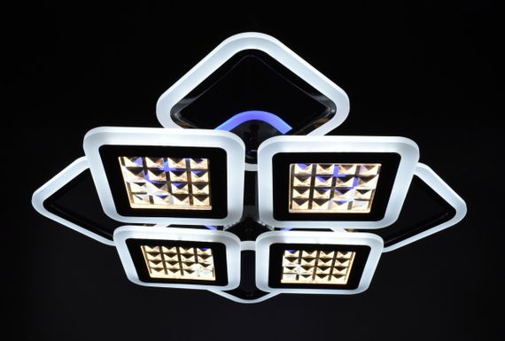 Люстра світлодіодна стельова LED світильник для квартири на стелю лед з пультом 26121 Чорний 11х54х62 см. | Зображення 9