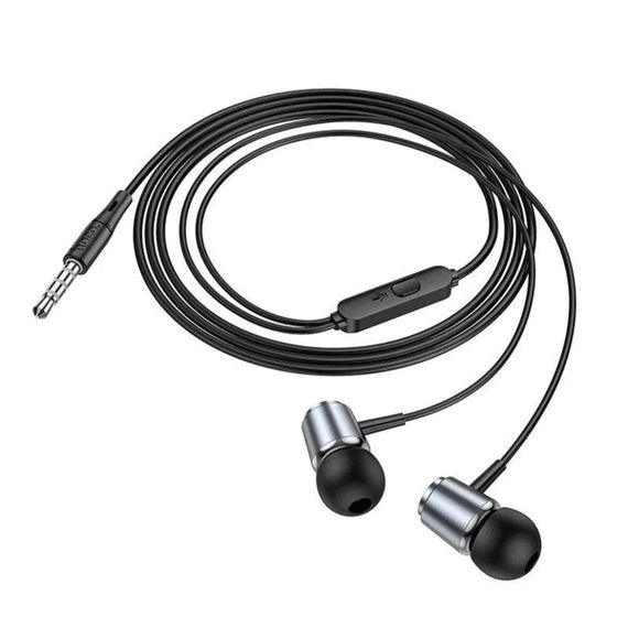 Навушники HOCO M108 Spring metal universal earphones with mic Metal Gray | Зображення 2