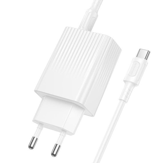 МЗП Borofone BAS76A Source PD30W+QC3.0 (1USB-A/1C) + кабель Type-C to Type-C White | Зображення 3