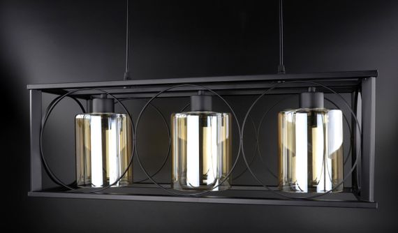 Люстра підвісна LOFT на 3 лампочки 25758 Чорний 35-90х24х63 см. | Зображення 2