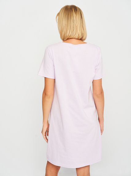 Жіноча нічна сорочка з коротким рукавом лавандова, 4XL | Зображення 1