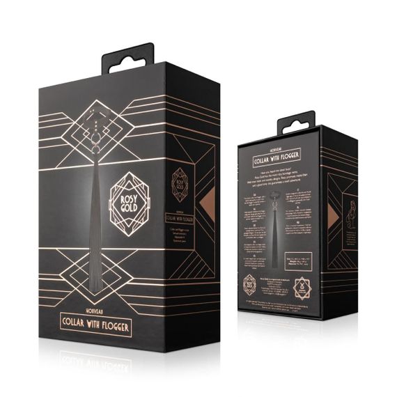 Нашийник с флогером Rosy Gold - Collar with Flogger - Black | Зображення 6