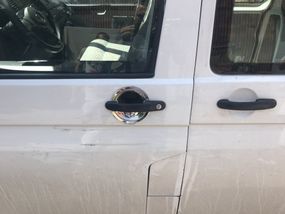 Накладки під ручки (нерж) OmsaLine - Італійська нержавійка, 3 шт для Volkswagen T5 Transporter 2003-2010 рр
