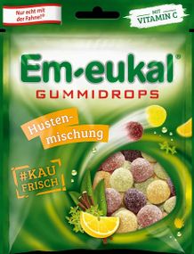 Em-eukal Gummidrops Hustenmischung – Леденцы от кашля с натуральными экстрактами и витамином C, 90 г, Германия