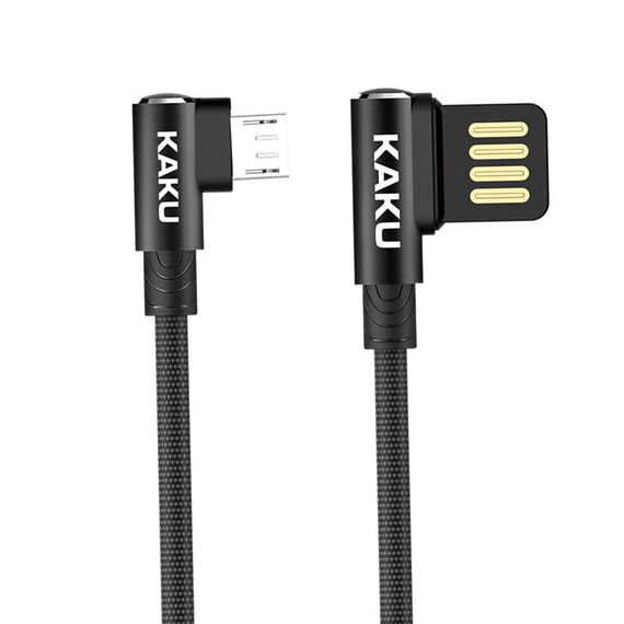 USB кабель кутовий Kaku KSC-028 USB - Micro USB 1m - Black | Зображення 1
