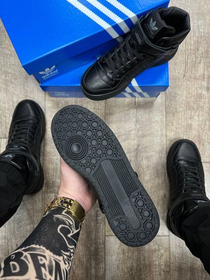 Чоловічі кросівки A-d-i-das Forum 84 High All Black весна / літо / осінь 46 30 см | Зображення 6