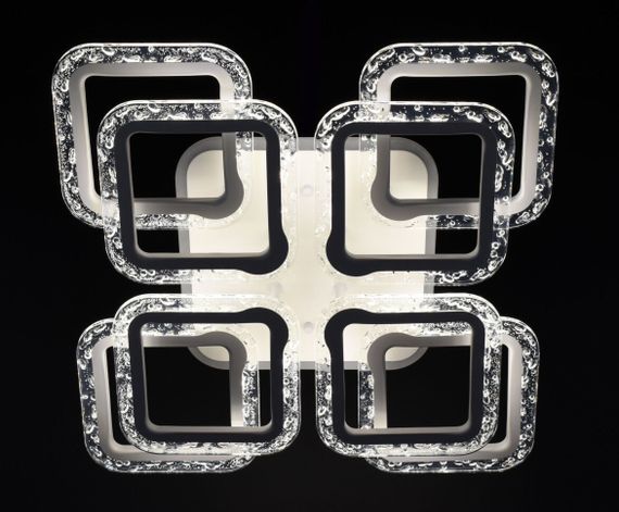 Люстра світлодіодна стельова LED світильник для квартири на стелю лед з пультом 26547 Білий 11х46х46 см. | Зображення 2