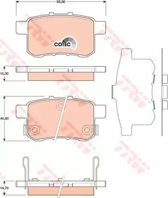 Колодки гальмівні дискові HONDA Accord R 09, TRW (GDB3482)