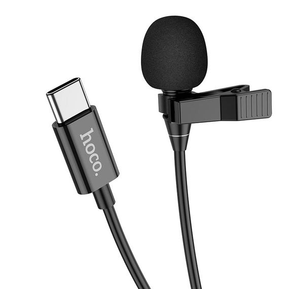 Микрофон петличный Hoco L14 Type-C (2m) Black | Зображення 1