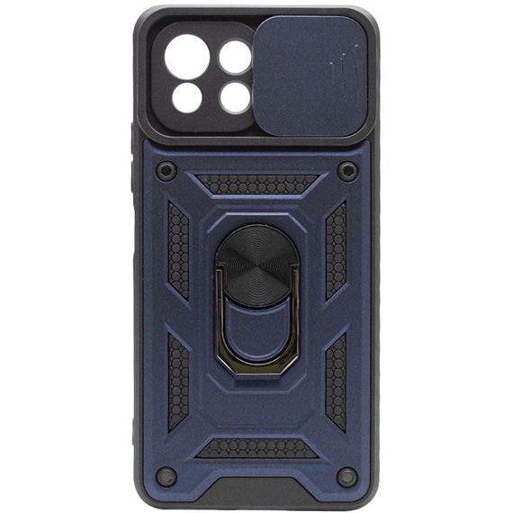 Ударостійкий чохол Camshield Serge Ring для Xiaomi Mi 11 Lite TPU+PC, Шторка на камеру, Синій | Зображення 1