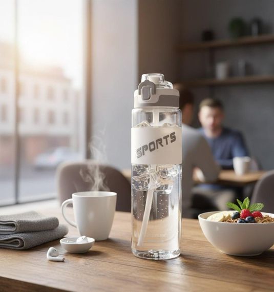 Еко-пляшка KANGZYUAN 500 мл — Біла Tritan BPA-free, ударостійка, спортивна з ергономічною кришкою | Зображення 7