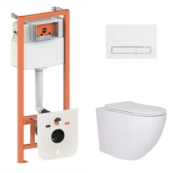 Набір Qtap Nest 4 в 1 підвісний унітаз Robin Ultra Quiet 520x365x365 + комплект інсталяції QT13332381AW47505