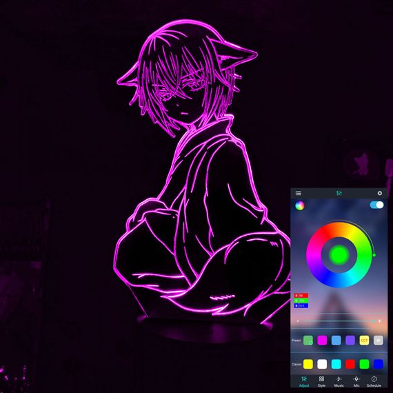 Акриловий світильник-нічник керування з телефона Томое 2 tty-n001849