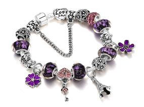 Женский браслет Primo Paris с шармами - Purple