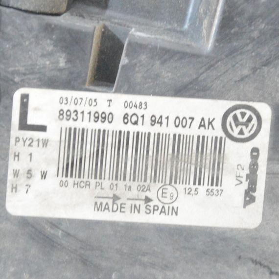 Фара ліва Volkswagen Polo IV 2005-2009 рестайлінг Фара передня ліва Фольксваген Поло 4 6Q1941007AK 89311990 | Зображення 7