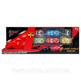 Игровой набор машинок "Тачки" 558-4 / 3788-2 грузовик с гаражом и 6 машинок