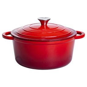 Каструля чавунна емальована 5 л, червоний Yiwu HP-FLG-2 RED
