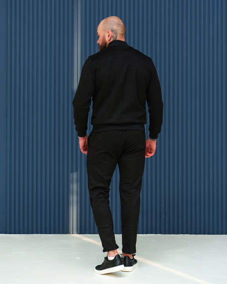 Бомбер замш карман Премиум чёрный S M | Зображення 7