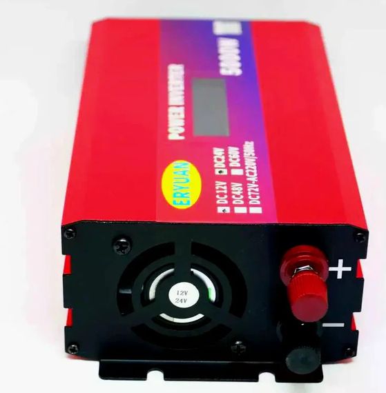 Перетворювач напруги 5000W 12V/24V у 220V з LCD-дисплеєм і підтримкою сонячної панелі • Інвертор для дому, авто, дачі та резервного живлення | Зображення 3