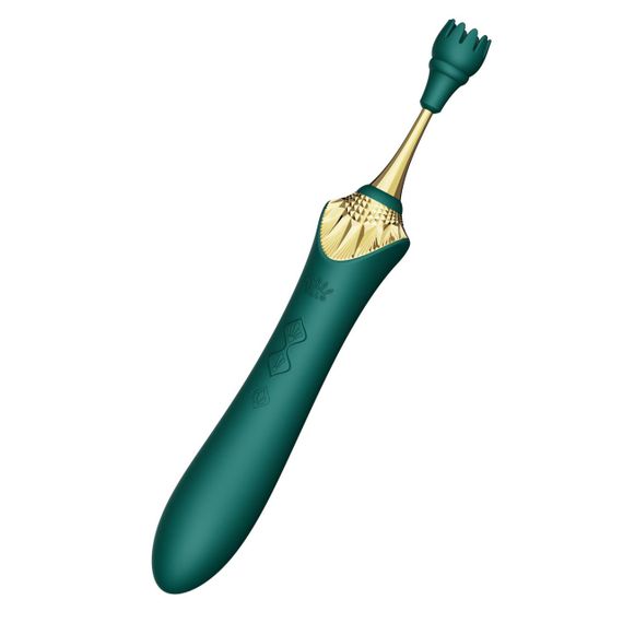 Мультифункциональный вибратор Zalo — Bess 2 Turquoise Green, 4 насадки, подогрев | Зображення 4