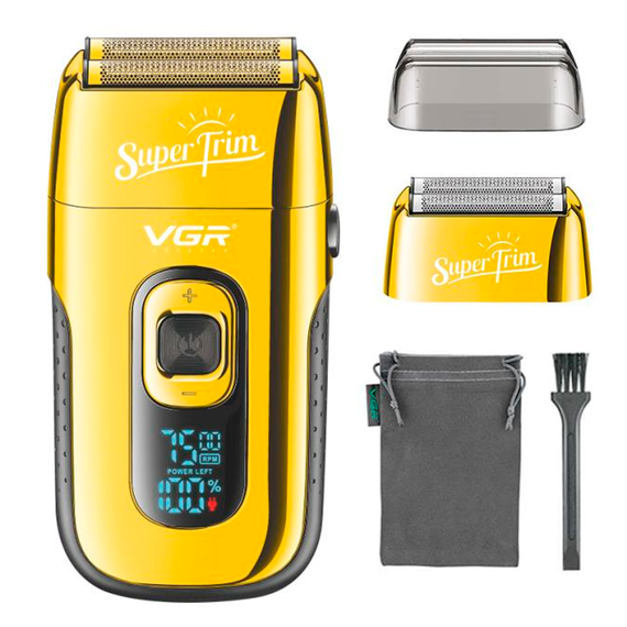 Электробритва VGR V-332 GOLD шейвер, двойное лезвие, триммер, LED дисплей