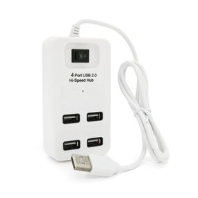 Хаб USB 2.0 4 порту, White, 480Mbts живлення від USB, з вимикачем, Blister Q100