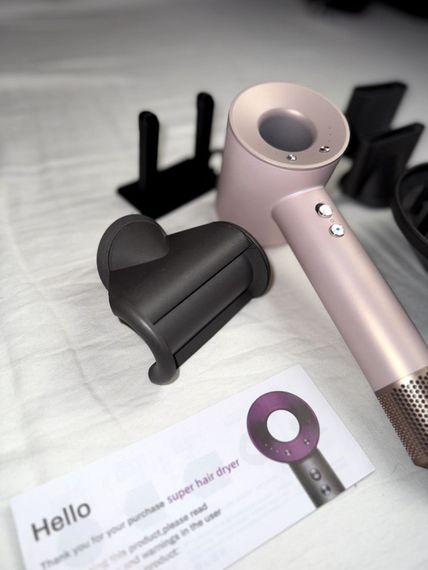 Фен Super Hair Dryer бежевий з іонізацією та турборежимом 5 насадок | Зображення 3