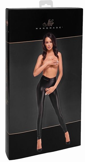 Лeггинсы Noir Handmade F304 Taboo, S, black, под латекс, открытые ягодицы и промежность | Зображення 5
