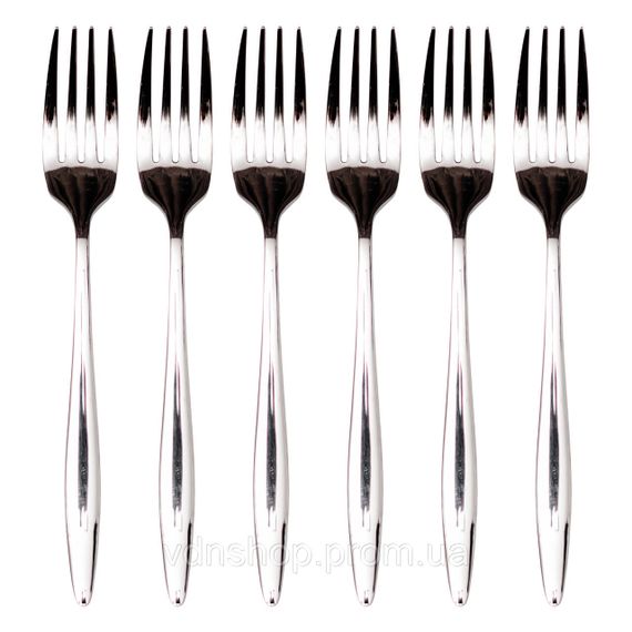 Набор десертных вилок 6 предметов 14 (см) Серебро HP-8-30 | Зображення 1