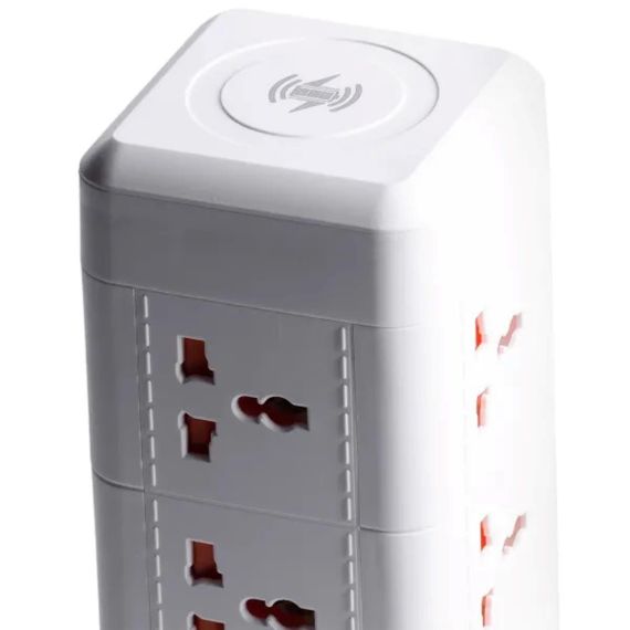 Мережевий фільтр подовжувач 2.8 м з лампою на 9 універсальних розеток з 2 USB, 1 Type-C, бездротова зарядка HP-5-5 | Зображення 7
