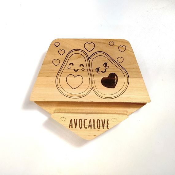 Підставка тримач під телефон смартфон планшет Avoka love 10х12х2 см Майстерня містера Томаса дерево