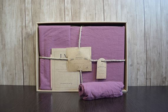 Постельное белье Limasso Stonewashed Ranforse 160 х 220 см Raspberry | Зображення 4