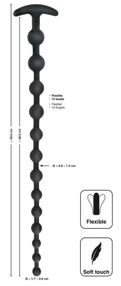 Анальний ланцюжок - Black Velvets Anal Beads Silicone | Зображення 7