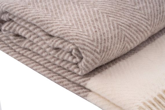 Плед Ardesto Leonardo Bianco 140x200см 100% вовна бежевий (ART0501LB) | Зображення 5