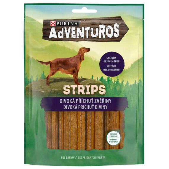 Ласощі для дорослих собак Purina Adventuros Stripes смужки зі смаком оленини, 90 г