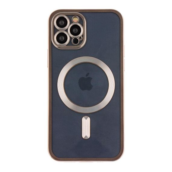 Чехол TPU Metallic Chrome з повним захистом камери with Magsafe для Iphone 12 Pro Max Цвет Titan | Зображення 5