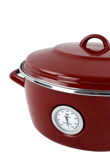 Каструля-жаровня Vitrinor Dutch Oven 2111691, 5 л, 26 см, сталева з кришкою та термометром, червона | Зображення 5