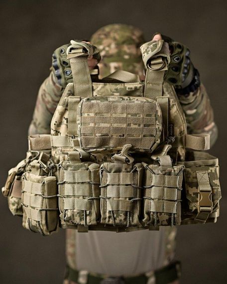 Тактическая плитоноска с четырьмя  точками быстрого сброса  Asdag пиксель ТТ2615