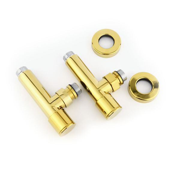 Кран кутовий для рушникосушки Raftec 1/2 "х1/2", подовжений, золото, 2шт. | Зображення 1