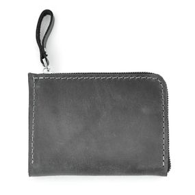 Шкіряний гаманець Skin and Skin Zipper S 13х10 см Сірий (SW05GG)