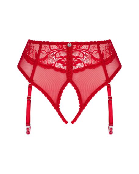 Трусики-пояс для чулок Obsessive Dagmarie Красные M/L | Зображення 4
