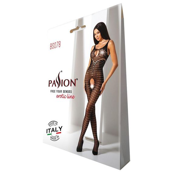 Бодістокінг з доступом до інтимних місць Passion BS078 black, One size | Зображення 7