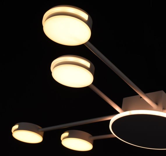 Люстра світлодіодна стельова LED світильник для квартири на стелю лед 27565 Білий 10х100х100 см. | Зображення 6