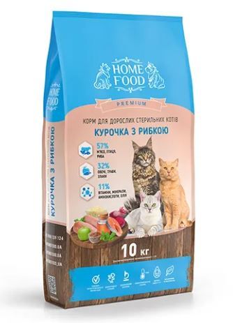 Сухий корм для дорослих котів «Курочка з рибкою» CAT ADULT Для стерильних 10 кг