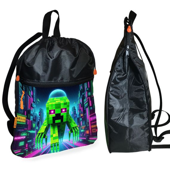 Рюкзак-мішок для взуття, спортивної форми Майнкрафт «Minecraft» дитяча сумка для змінки з розширювачем (01296)