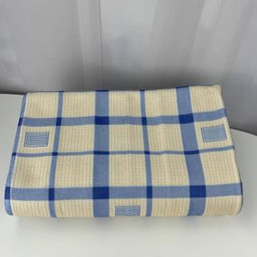 Электропростынь односпальная с цветным рисунком LUX Байка Турция 75x155 см 55211 Клетка Сине-желтая