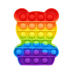 Антистрес-іграшка Ведмедик SL10 POP IT райдужний, 12х9, 5х1, 3 см