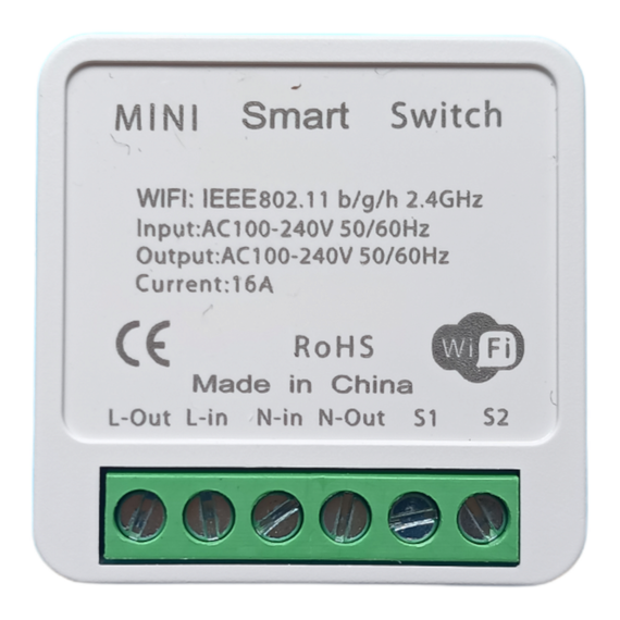 Wi-Fi Mini Smart Switch, wi-fi умное реле 16A, умный выключатель по wi-fi | Зображення 1