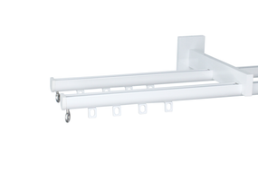 Карнизи для штор стіновий Техно 15 подвійний Білий 375 див.